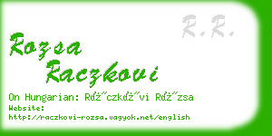 rozsa raczkovi business card